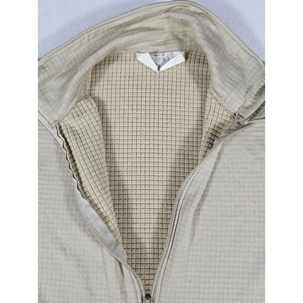 US Military ECWCS Gen III Level 2 Grid Fleece Tan 1/4 Zip Thermal Top Medium Reg